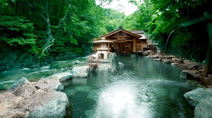 Japanese outdoor bath